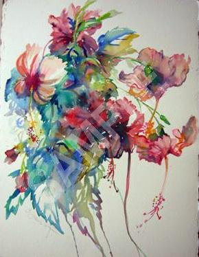 Original Watercolour Hibiscus